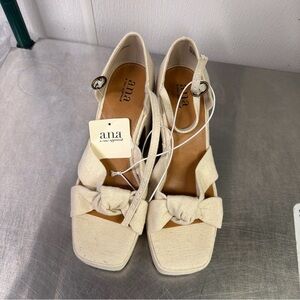 a.n.a Womens Holland Heeled Platform Sandals Natural Open Toe Size 9